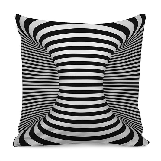 Black And White Torus Illusion Print Pillow Cover