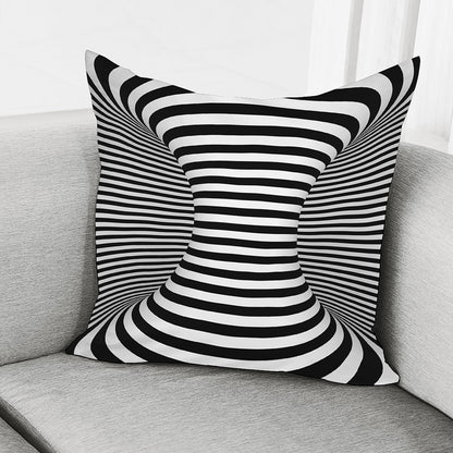 Black And White Torus Illusion Print Pillow Cover