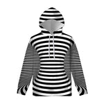 Black And White Torus Illusion Print Pullover Hoodie