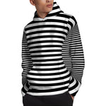 Black And White Torus Illusion Print Pullover Hoodie