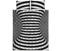 Black And White Torus Illusion Print Quilt Bed Set