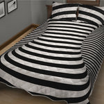 Black And White Torus Illusion Print Quilt Bed Set