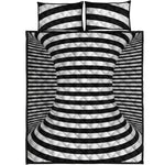 Black And White Torus Illusion Print Quilt Bed Set