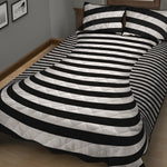 Black And White Torus Illusion Print Quilt Bed Set