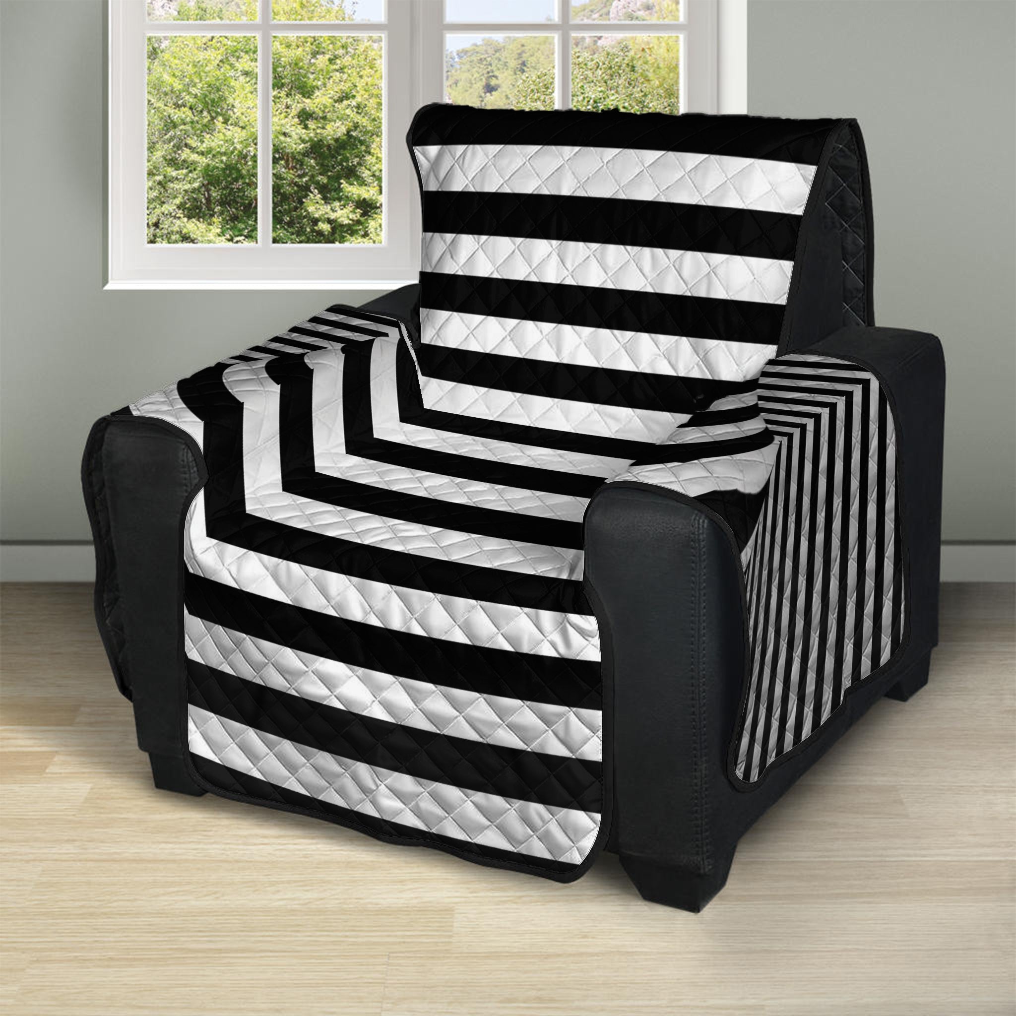 Black And White Torus Illusion Print Recliner Protector