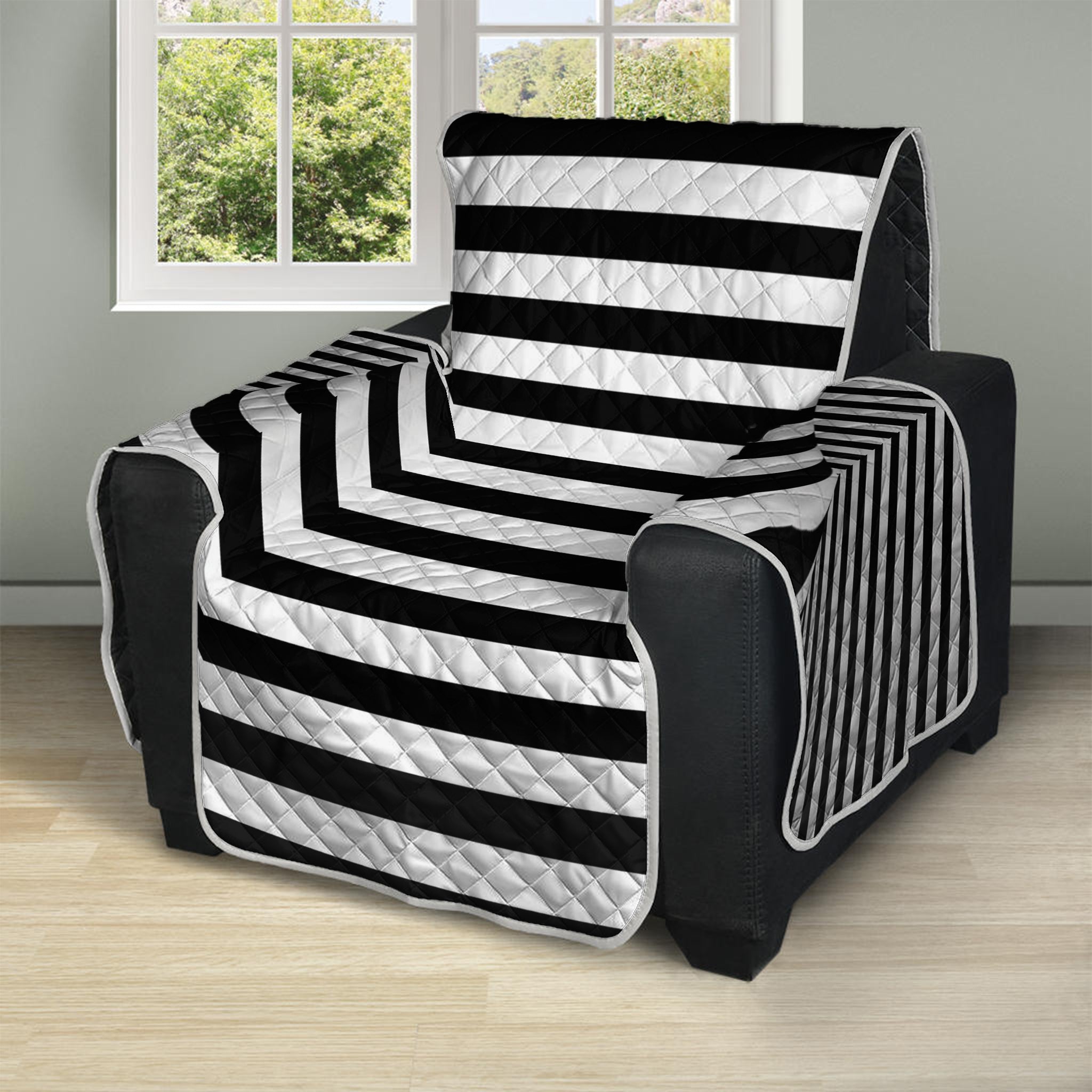 Black And White Torus Illusion Print Recliner Protector