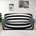 Black And White Torus Illusion Print Sofa Cover