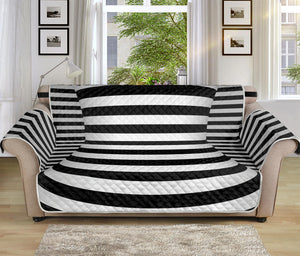 Black And White Torus Illusion Print Sofa Protector