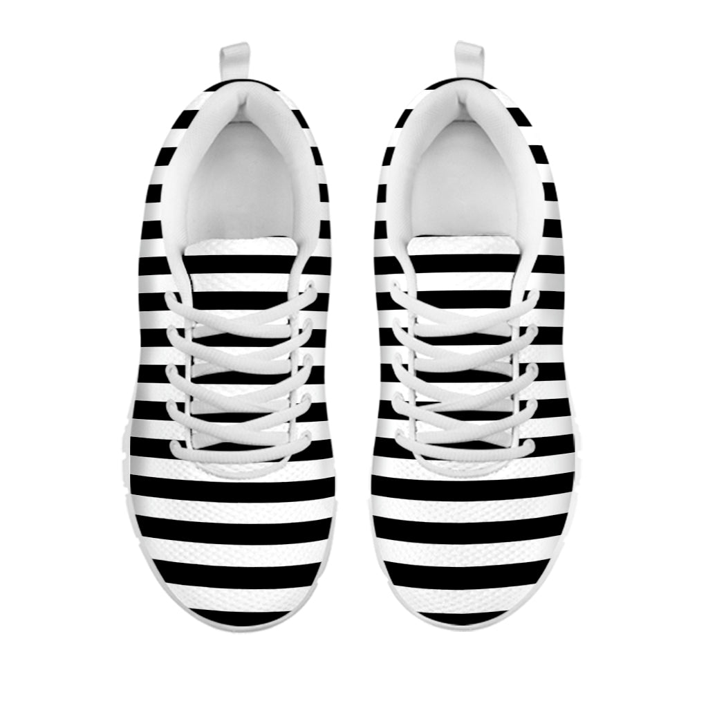 Black And White Torus Illusion Print White Sneakers