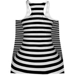 Black And White Torus Illusion Print Women's Racerback Tank Top