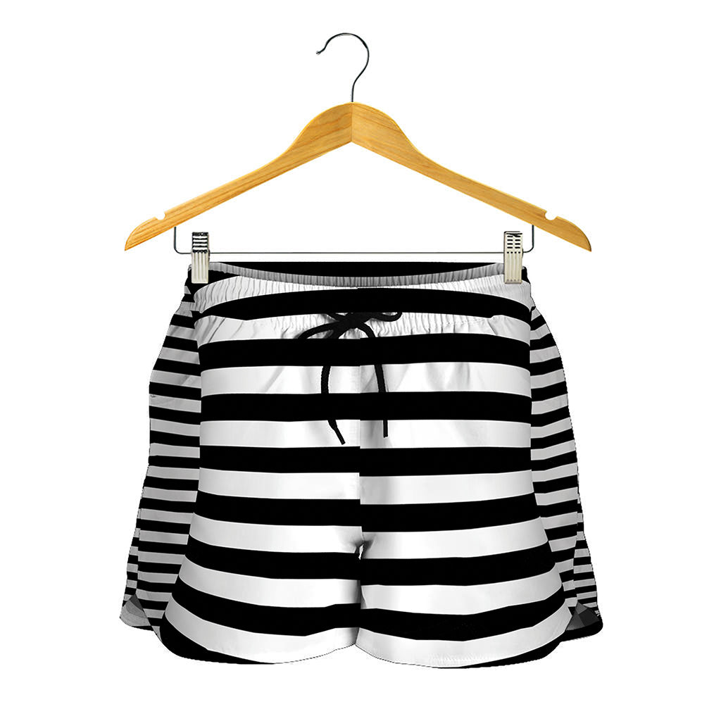 Black And White Torus Illusion Print Women's Shorts