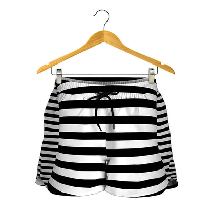 Black And White Torus Illusion Print Women's Shorts