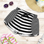 Black And White Torus Illusion Print Women's Shorts