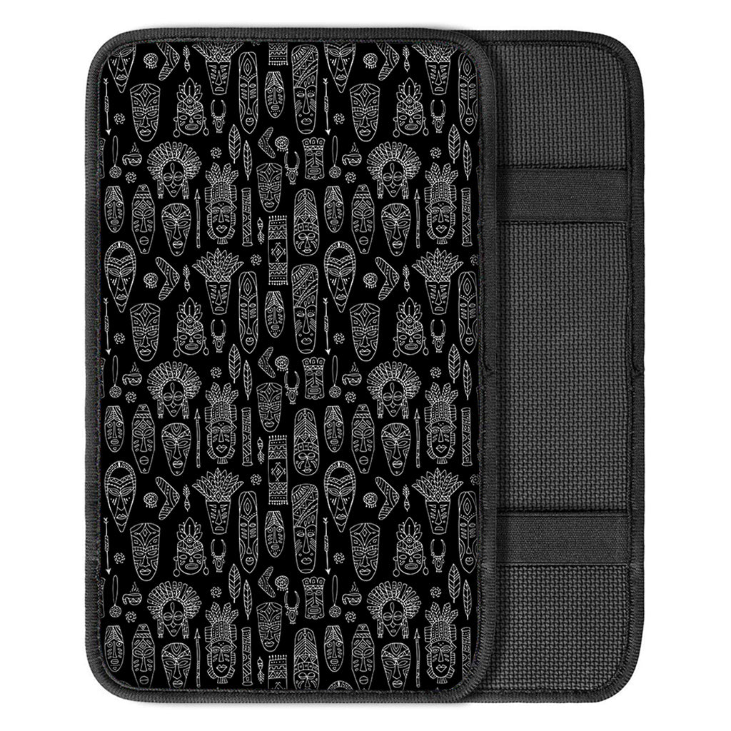 Black And White Totem Pattern Print Car Center Console Cover