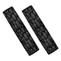 Black And White Totem Pattern Print Car Seat Belt Covers