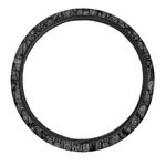 Black And White Totem Pattern Print Car Steering Wheel Cover