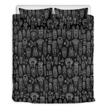 Black And White Totem Pattern Print Duvet Cover Bedding Set