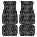 Black And White Totem Pattern Print Front and Back Car Floor Mats
