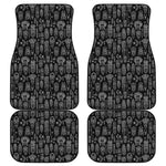 Black And White Totem Pattern Print Front and Back Car Floor Mats