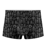 Black And White Totem Pattern Print Men's Boxer Briefs