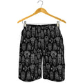 Black And White Totem Pattern Print Men's Shorts