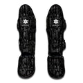 Black And White Totem Pattern Print Muay Thai Shin Guards