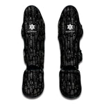 Black And White Totem Pattern Print Muay Thai Shin Guard