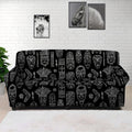 Black And White Totem Pattern Print Sofa Cover