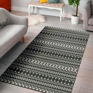 Black And White Tribal Geometric Print Area Rug