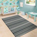 Black And White Tribal Geometric Print Area Rug