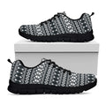 Black And White Tribal Geometric Print Black Running Shoes