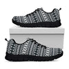 Black And White Tribal Geometric Print Black Sneakers