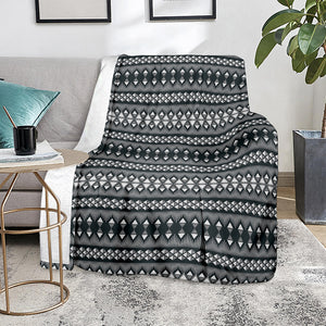 Black And White Tribal Geometric Print Blanket