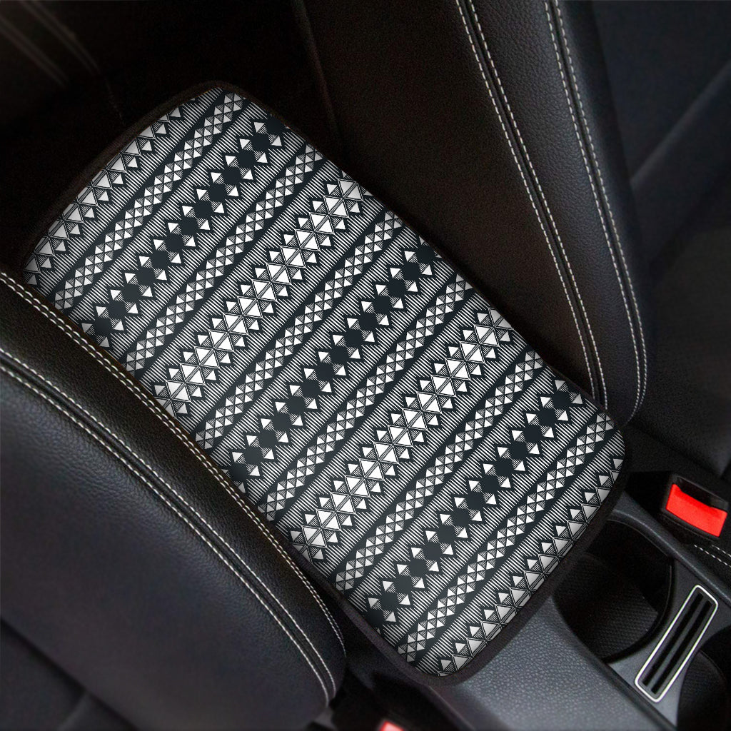 Black And White Tribal Geometric Print Car Center Console Cover