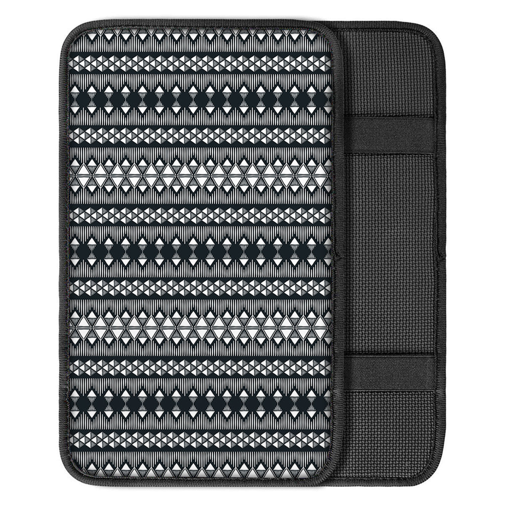 Black And White Tribal Geometric Print Car Center Console Cover