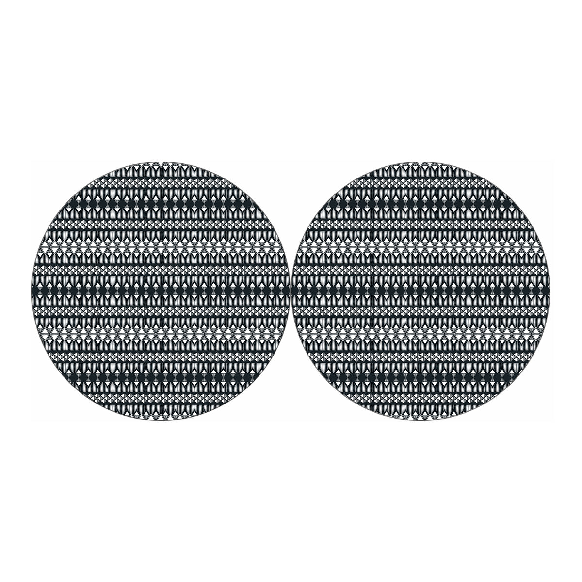 Black And White Tribal Geometric Print Car Coasters
