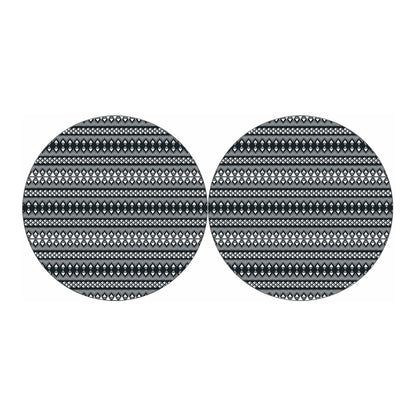 Black And White Tribal Geometric Print Car Coasters