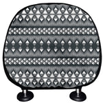 Black And White Tribal Geometric Print Car Headrest Covers