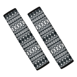 Black And White Tribal Geometric Print Car Seat Belt Covers