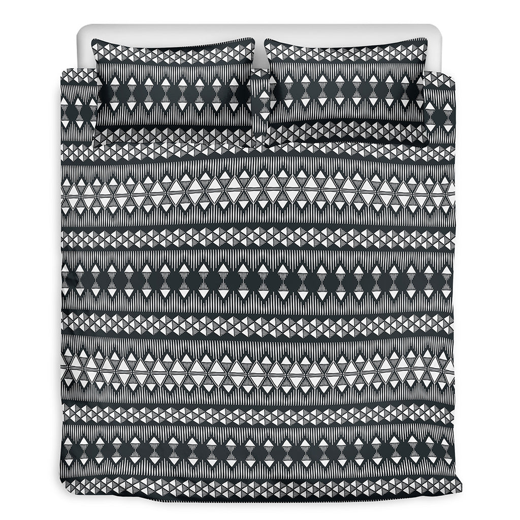 Black And White Tribal Geometric Print Duvet Cover Bedding Set