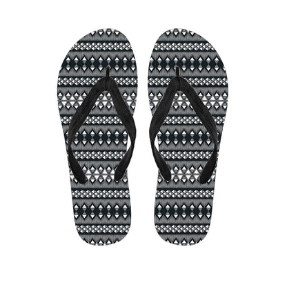 Black And White Tribal Geometric Print Flip Flops