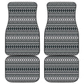 Black And White Tribal Geometric Print Front and Back Car Floor Mats