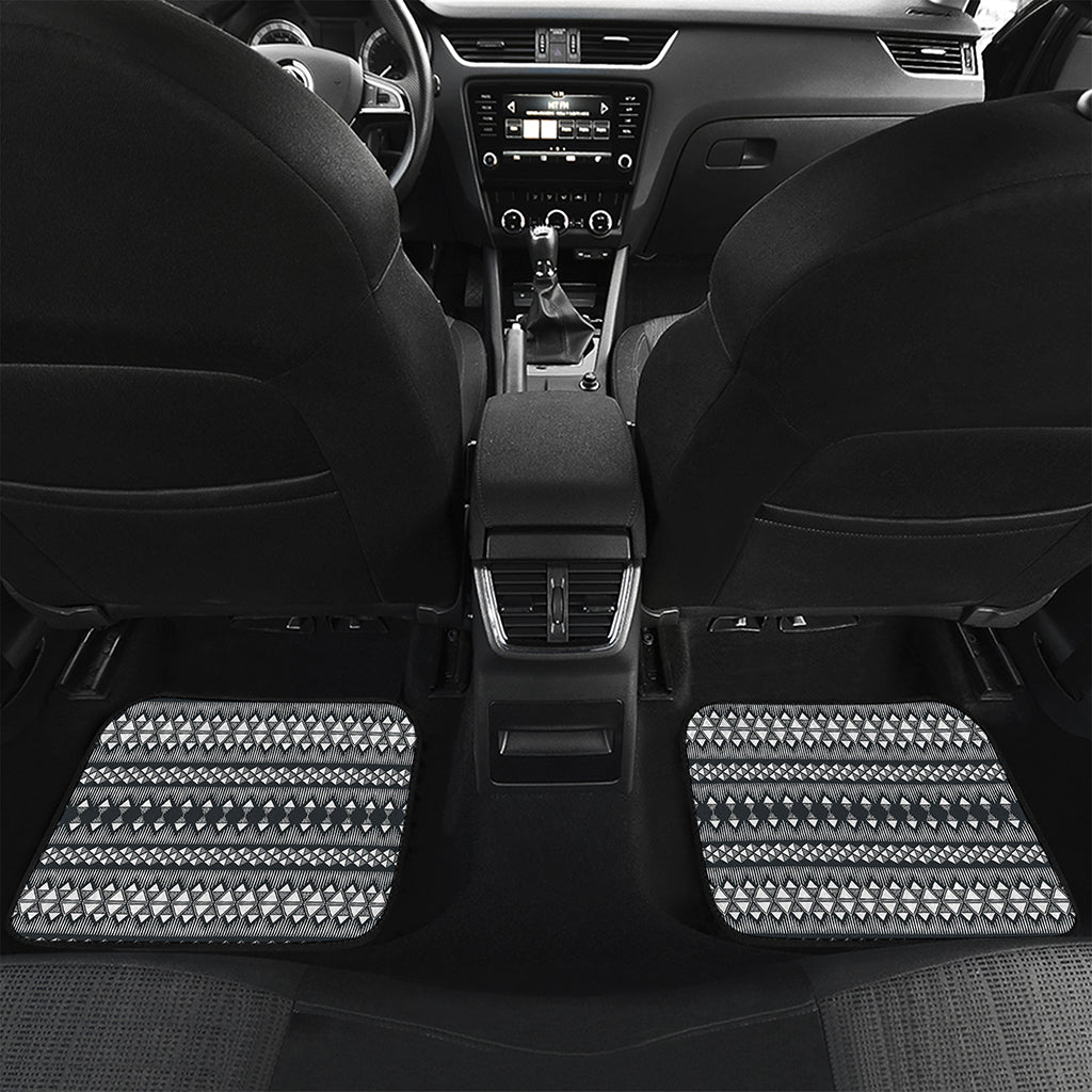 Black And White Tribal Geometric Print Front and Back Car Floor Mats