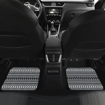 Black And White Tribal Geometric Print Front and Back Car Floor Mats