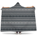 Black And White Tribal Geometric Print Hooded Blanket
