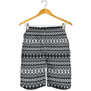 Black And White Tribal Geometric Print Men's Shorts