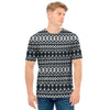 Black And White Tribal Geometric Print Men's T-Shirt