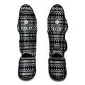Black And White Tribal Geometric Print Muay Thai Shin Guards
