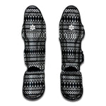 Black And White Tribal Geometric Print Muay Thai Shin Guard