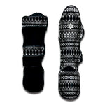 Black And White Tribal Geometric Print Muay Thai Shin Guard